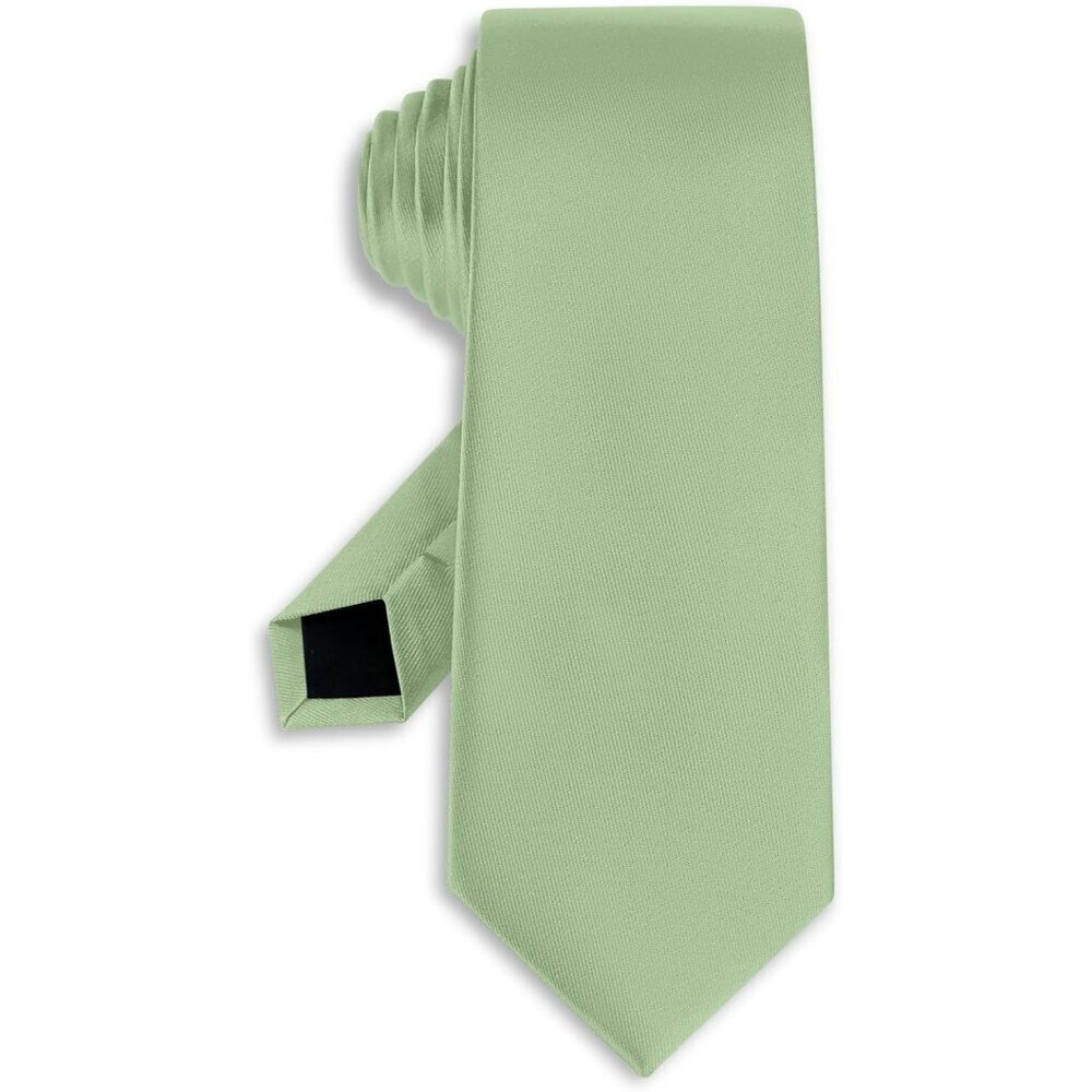 Men's Sage Green Solid Pure Color Formal 3.15" (8cm) Neck Ties